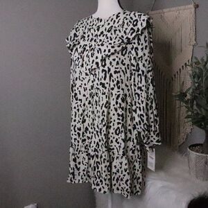 Zara | NWT Leopard Print Ruffled Mini Dress Medium‎